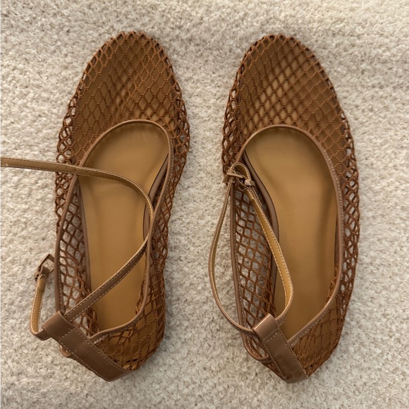 Brown Mesh Women's Flats - Picture 1 of 2